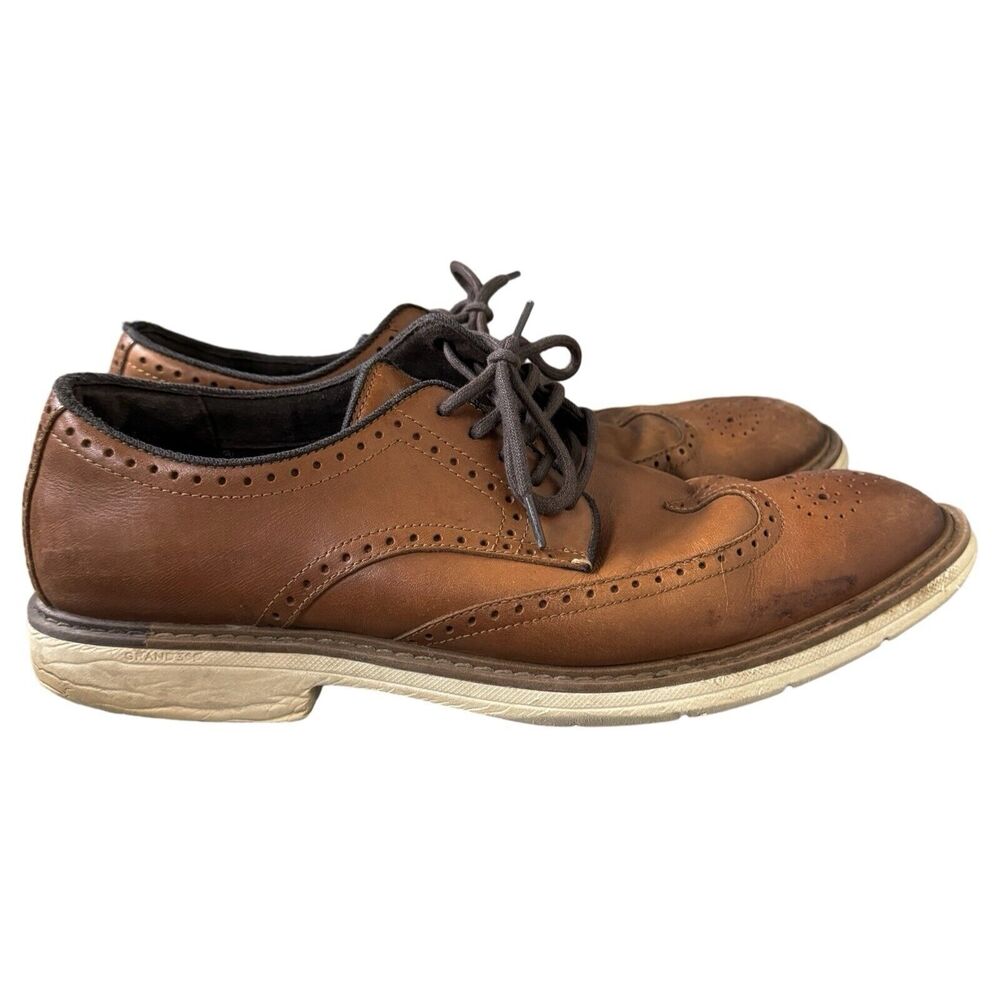 Cole Haan Shoes Mens 11M Brown Wingtip Oxfords Loafers Grand 300 Casual Preppy